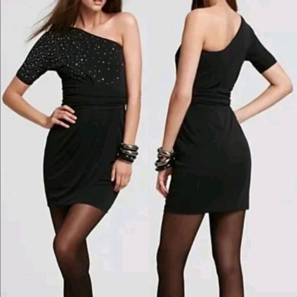 NWT Vince Camuto Cocktail Dress Black Rhinestones Womens Size 12 MSRP $140